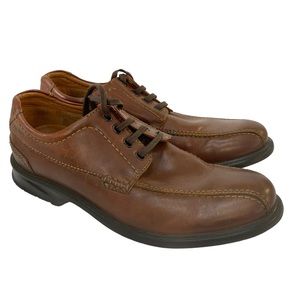 Clarks Brown Leather Comfort Lace Up Shoes Mens 9.5
